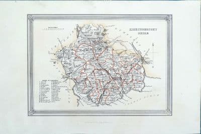 Antique Map KIRKCUDBRIGHTSHIRE Scotland Fullarton Original Lithograph 1868