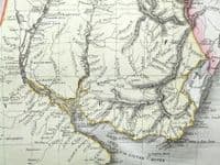 Antique Map LA PLATA, ARGENTINA, CHILE,URUGUAY, Pinkerton, large format original 1812