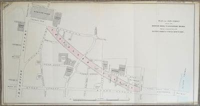 Antique Map LONDON City Street  Planning, Mansion House,Cheapside 1838