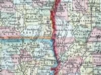 Antique Map LOUISIANA, MISSISSIPPI, ARKANSAS, Mitchell Original 1860
