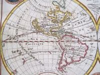 Antique Map MAPPE MONDE The World, Island California, Nicolas De Fer original 1717