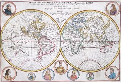 Antique Map MAPPE MONDE The World, Island California, Nicolas De Fer original 1717