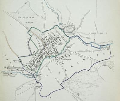 Antique Map MARLBOROUGH WILTSHIRE Vintage Town Street Plan Dawson 1832