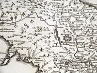 Antique Map MIDDLE or PROPER ITALY Emanuel Bowen original c1760