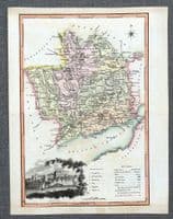 Antique Map MONMOUTHSHIRE, WALES, Langley & Belch Original 1818