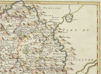 Antique Map MONMOUTHSHIRE, WALES Robert Morden original vintage old map 1722