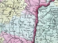 Antique Map NEW HAMPSHIRE, VERMONT, USA, State map H.S.Tanner Original 1844