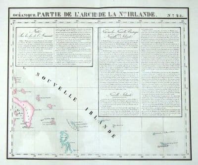 Antique Map NEW IRELAND, PAPUA NEW GUINEA, PACIFIC OCEAN, VANDERMAELEN  1827