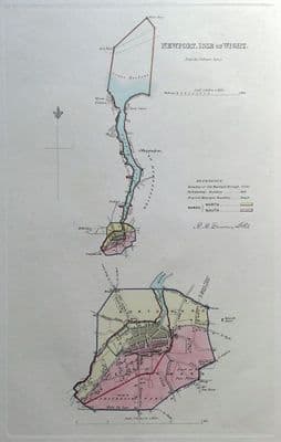 Antique Map NEWPORT, ISLE of  WIGHT, Street Plan, Dawson Original 1832