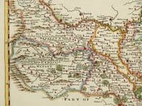 Antique Map NORTH RIDING of YORKSHIRE Robert Morden original vintage old 1722