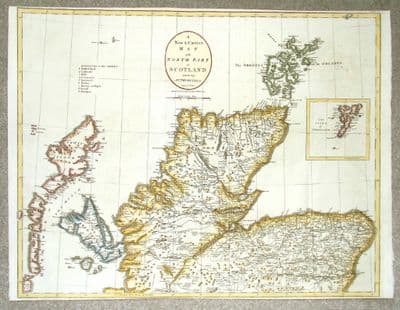 Antique Map NORTH SCOTLAND, Large Original John Cary, Camden, Stockdale 1806