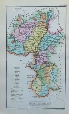 Antique Map OXFORDSHIRE, Capper Original Hand Coloured 1808