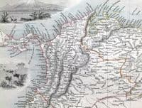 Antique Map PANAMA, VENUZUELA, ECUADOR, GUYANA, S.AMERICA, RAPKIN & TALLIS c1850