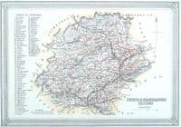 Antique Map PERTH & CLACKMANNANSHIRE SCOTLAND Fullarton Original Lithograph 1868