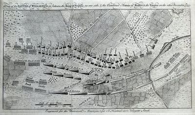 Antique Map PLAN of the BATTLE of WEISSENFELS, GERMANY, FRANCO-PRUSSIAN WAR 1757