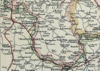 Antique Map RIVER THAMES Kew tom Oxford, Henley, Marlow etc vintage old map 1921