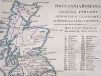 Antique Map ROMAN BRITAIN Original John Cary, Camden, Stockdale 1806