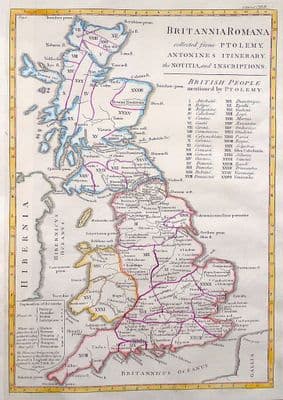 Antique Map ROMAN BRITAIN Original John Cary, Camden, Stockdale 1806