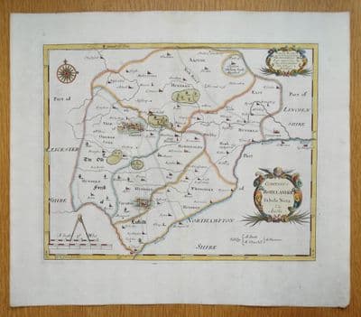 Antique Map RUTLAND, ROTELANDIAE, Robert Morden 1695