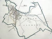 Antique Map SANDWICH, KENT, Street Plan, Dawson Original 1832