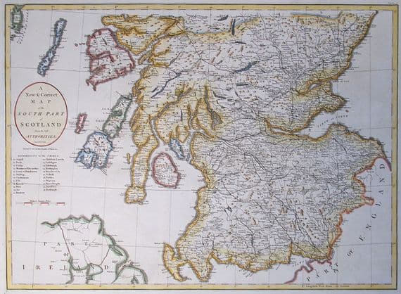 Antique Map SCOTLAND South Part, Large Original J.Cary, Camden, Stockdale 1806