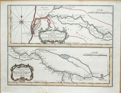Antique Map SENEGAL West  AFRICA  Bellin  Original Engraving c1750