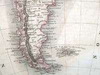 Antique Map SOUTH AMERICA, JOHN THOMSON large format original hand coloured 1817