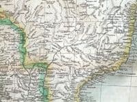 Antique Map SOUTH AMERICA, JOHN THOMSON large format original hand coloured 1817