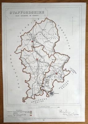 Antique Map  STAFFORDSHIRE, H.James original 1868