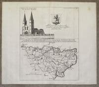 Antique Map The BEACONS in KENT, RECULVER John Harris original 1719