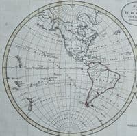 Antique Map THE WORLD in Hemispheres W.Guthrie original vintage map 1794