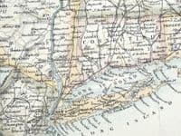 Antique Map UNITED STATES NORTH AMERICA, NORTH EAST USA Fullarton original c1860