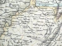 Antique Map UNITED STATES NORTH AMERICA, NORTH EAST USA Fullarton original c1860