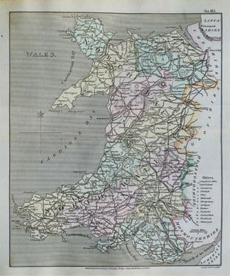 Antique Map WALES, Capper Original Hand Coloured 1808