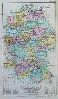 Antique Map WILTSHIRE, Capper Original Hand Coloured 1808