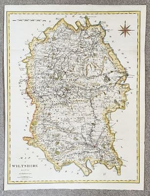 Antique Map WILTSHIRE Large John Cary, Camden, Stockdale original 1806