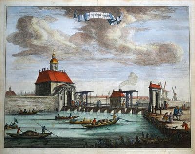 Antique Print  AMSTERDAM, Muiderpoort, or Muider Gate, Caspar Commelin 1693