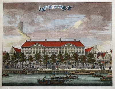Antique Print AMSTERDAM, PALACE OF JUSTICE, PRINSENGRACHT, Commelin 1693