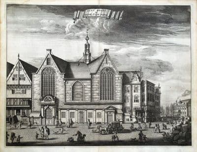 Antique Print AMSTERDAM, SINT OLOFSKAPEL, Caspar Commelin original 1693