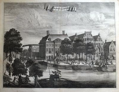 Antique Print AMSTERDAM, WATERLOO, Oudezijds Huiszittenhuis, Commelin 1693