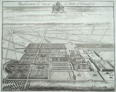 Antique Print BADMINTON HOUSE Gloucestershire Original KIP antique print 1768
