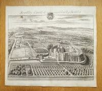 Antique Print BERKELEY CASTLE Cotswolds Gloucestershire Original Johannes KIP, Atkyns 1712