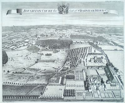 Antique Print BOUGHTON COURT, Boughton Monchelsea Kent Original KIP, Harris 1719