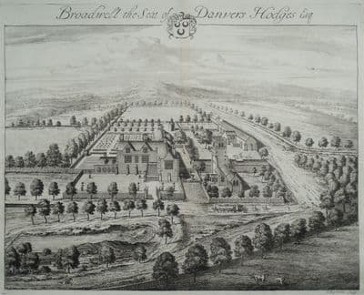 Antique Print BROADWELL, Stow on the Wold, Gloucestershire, Original KIP 1712