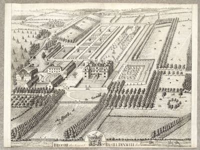 Antique Print BROOME PARK, Barham, Canterbury, Kent, Original KIP, Harris 1719