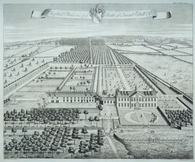 Antique Print CHEPSTED PLACE, Chipstead, Kent Original Johannes KIP, Harris 1719