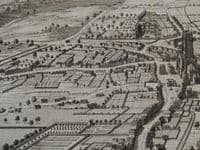 Antique Print CIRENCESTER Gloucestershire Bird's Eye town view Johannes KIP 1712