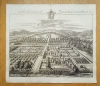Antique Print COBERLEY HALL, Cheltenham Gloucestershire, Original Johannes KIP, Atkyns 1712