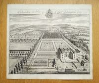 Antique Print DIDMARTON Nr Tetbury Cotswolds Gloucestershire Original Johannes KIP, Atkyns 1712