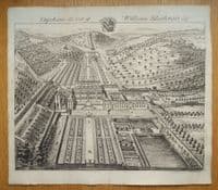 Antique Print DYRHAM PARK, Bath, Gloucestershire Johannes KIP, Atkyns 1712